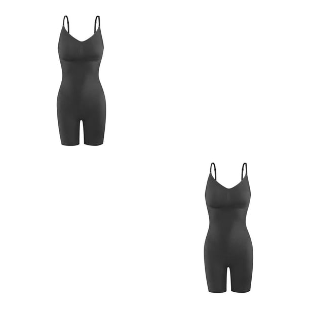 Soidarity Body Body Ropa interior Control Corsés Levantador Compresión Correctivo Shapers Mujeres Vientre Pantalones Vaina Sin costuras Negro 2Conjunto