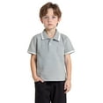 thumbnail image 4 of Toddler Boys Polo Shirt Grey Tshirt Boys Button Up Shirt Boys with Short Sleeves Boys Clothes Size 18-24 Months, 4 of 4
