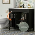 thumbnail image 4 of 36" Freestanding Bathroom Vanity with Ceramic Sink Top, Zinc Alloy Faucet, Classic Tapered legs, 4 of 9