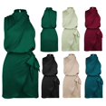 thumbnail image 2 of Nouvelle Mode Robe à Bretelles en satin Col halter Robe Courte à la Mode, 2 of 4