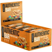 Jacked Factory Authentic Bar Peanut Butter Candy Protein Bars - Tasty Meal Replacement Energy Bars w/ 16g Whey Protein Isolate - 12 Pack