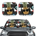 thumbnail image 2 of Cauagu Pineapple With Black Glasses Cauagu {designName} Print Foldable Car Windshield Sun Shade | Front Windshield Shade for Sun | Fits Small Sedans, Mini SUVs, Hatchbacks-Large, 2 of 5