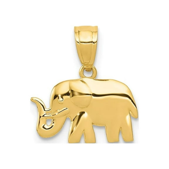 Gem & Harmony 14K Yellow Gold Elephant Polished Charm Pendant (No Chain) for Women
