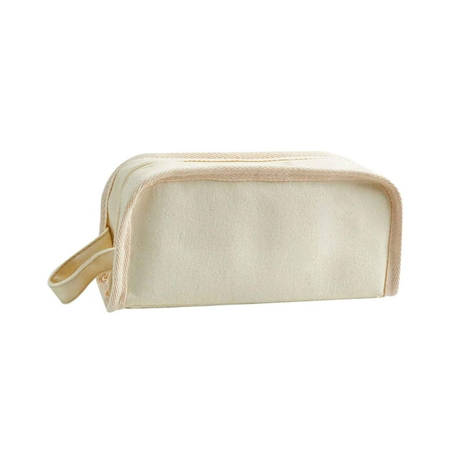 Estuche para lápices, organizador compacto de papelería, estuche para maquillaje, estuche para lápices. Blanco