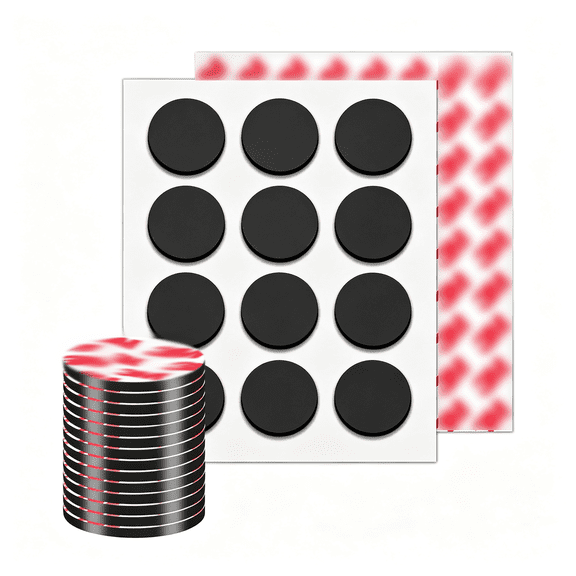 HBMYN 24Pack, Dia1.2" / 30Mm Round Magnetic Tape -Strong Sticky Magnetic Dots with Adhesive Backing for Whiteboard, Fridge, Crafts - Easy to Cut Stickers for Planning and Organization