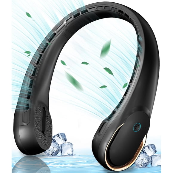 Ventilador de cuello portátil KIDEE, sin aspas, flujo de aire de 360°, 3 velocidades, 4000