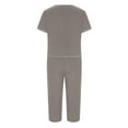 thumbnail image 4 of cfhntfmh Womens Pajama Sets Short Sleeve Shirt and Capri Pants Solid Color Sleepwear 2 Piece Pjs Sets, 4 of 5