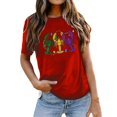 thumbnail image 1 of PMUYBHF Mode pour Femmes Hauts Décontractés Manches Courtes Col Rond T-Shirt Imprimé Ample 2977 TTG, 1 of 5