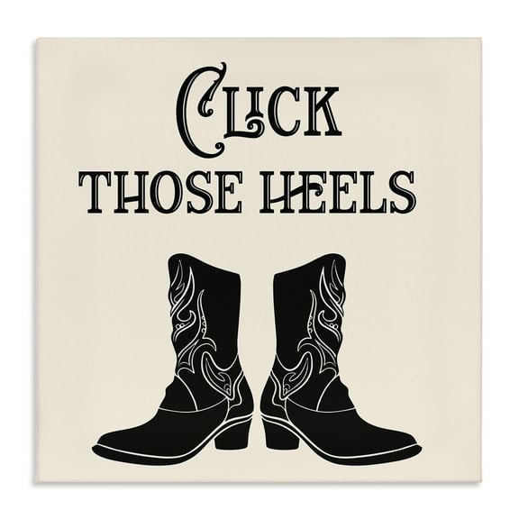 Stupell Industries Click Those Heels Cowgirl Fashion Painting Wrapped Canvas Art Print Wall Art, 17 x 17
