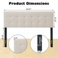 thumbnail image 3 of Gymax Full/Queen Size Headboard Linen Fabric Upholstered Button Tufted Solid Wood Leg, 3 of 10