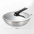 thumbnail image 4 of Amdohai Stainless Steel Fry Pan with Lid Non-Stick Wok Saucepan Cookware Flat Bottom Kitchen Cooking Pan Food Cooker Fast Heat-up, 4 of 8