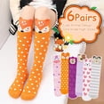 thumbnail image 2 of 6 Pairs Girls Knee High Socks, Colorful Cartoon Cotton Socks Crazy Fun Kids Odd Animal Socks Fashion Long Socks, One Size for 3-12 Years Girls, 2 of 7