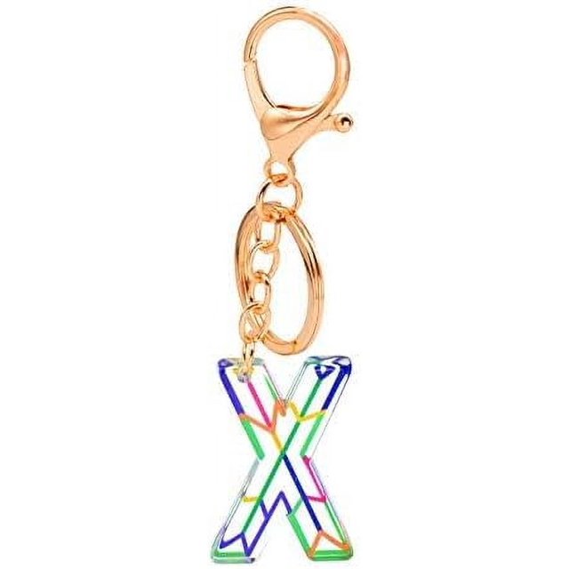Letter Keychain,26 Letters A-Z Decorative Letter Keychain,Name Keychain for Women Girls Men Teenager Gift