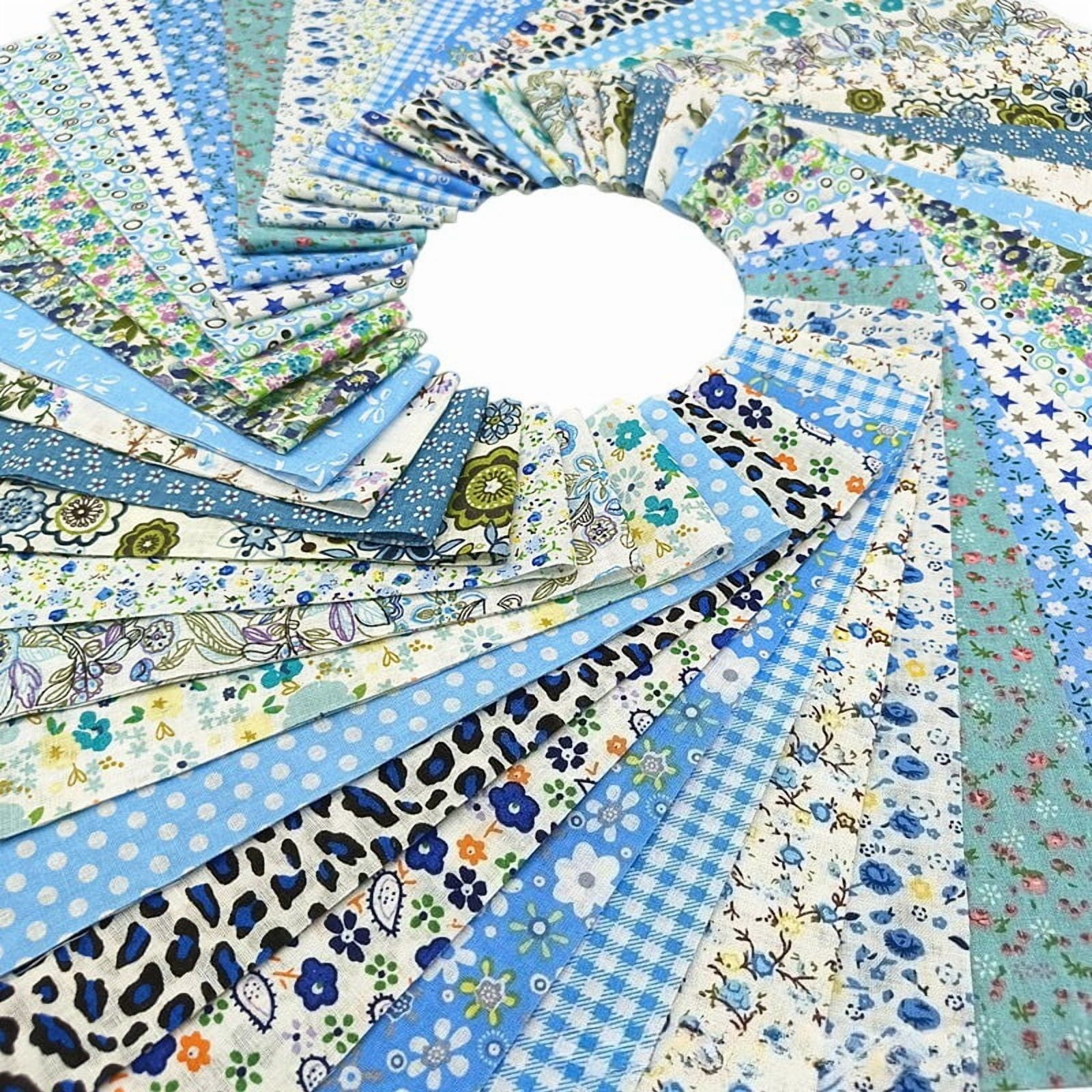 80 Pcs Jelly Roll Fabric Strips for Quilting Fabric, Sewing Supplies & DIY Crafts-2.6 Inch Precut Cotton Fabric Bundles, Perfect for Quilt Projects,Floral Patchwork Blue