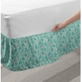 thumbnail image 2 of Teal Bed Skirt, Classical Lace Style Pattern with Romantic Feminine Elements Inspired Artwork Print, Elastic Bedskirt Dust Ruffle Wrap Around for Bedding Decor, 4 Sizes, Teal Beige, by Ambesonne, 2 of 2