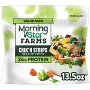 MorningStar Farms Meal Starters Vegan Original Plant Based Chik'n Strips, 13.5 oz Bag