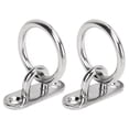 thumbnail image 1 of 2pcs Stainless Steel Pad Eye Plate High Strength Highly Polished Heavy Duty Pad Eye Plate with Round Rings for Marine 5MM, 1 of 14