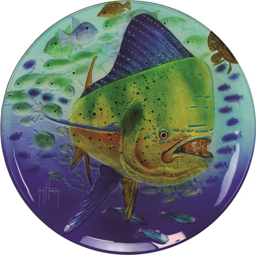 Guy Harvey Dorado Glass Platter 