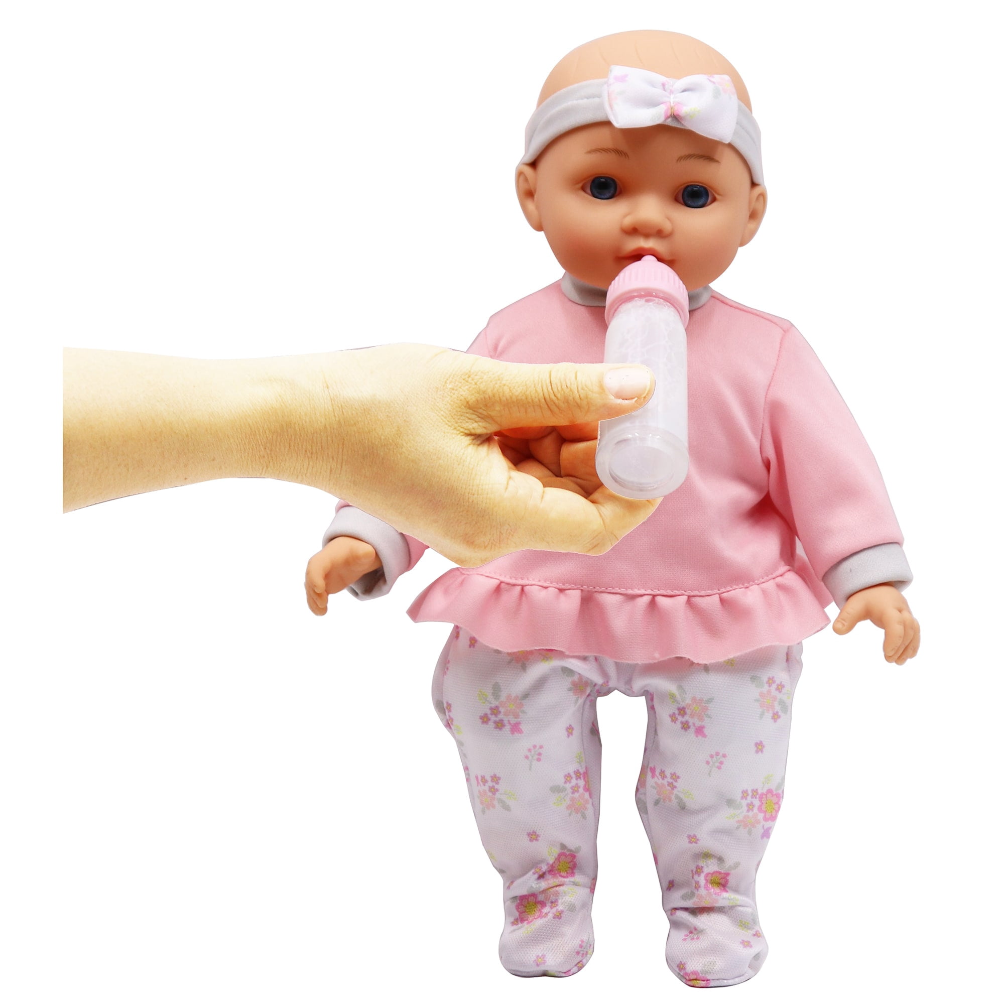 Dream Collection: Deluxe Twin Set - Bunny - 2 Lifelike 14" Baby Dolls, 4 pc Feeding Accessories, Soft Body, Pacifiers, Pretend Play, Kids Ages 2+