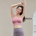 thumbnail image 3 of Sujetador deportivo para mujer, a prueba de golpes, hermoso botón trasero, hueco, espalda cruzada, acolchado, sujetador de yoga, gimnasio, sujetador de entrenamiento, tops cortos, 3 of 8