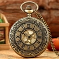 thumbnail image 2 of VIGOROSO Vintage Pocket Watch for Men Women Roman Numerals Scale Quartz Bronze Fob Pocket Watches with Chain, 2 of 8
