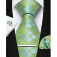 thumbnail image 6 of Ties for Men Formal Necktie Set Pocket Square Cufflinks Tie Clip Set Gift Box Wedding Party, 6 of 7