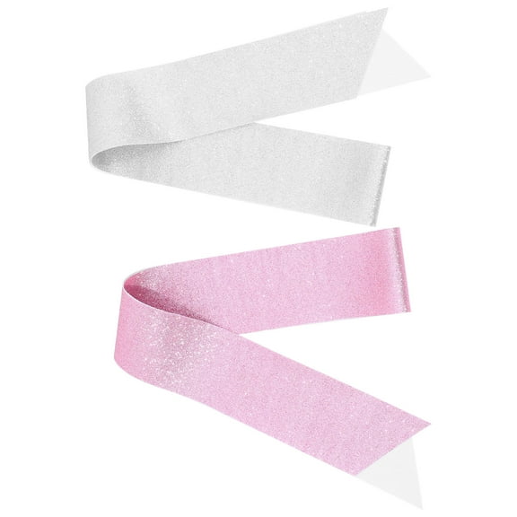 2 Pcs Baby Shower Straps Wedding Cloth Sashes Blank Glitter Sash Sashes for Pageants Cloth Sash Bride