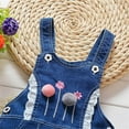 thumbnail image 6 of Jeans for Teens Summer Baby Toddler Denim Pants Jumpsuit Denim Overalls Shorts Jeans Girls Sweatpants Dark Blue 18 Months-24 Months, 6 of 7