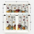 thumbnail image 2 of Fall Pimpkin Kitchen Window Curtains Valance and Tier Set 36 Inch, Autumn Leaves Leopard Plaid 3 Piece Window Treatment Tiers for Living Room Bedroom Kitchen Decor Drapes, 2 of 6