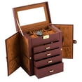 thumbnail image 2 of Synthetic Leather Jewelry Box Mirrored Watch Organizer Necklace Storage Box, 2 of 3