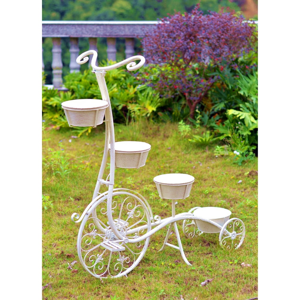 METAL TRICYCLE W/4 PLANTERS