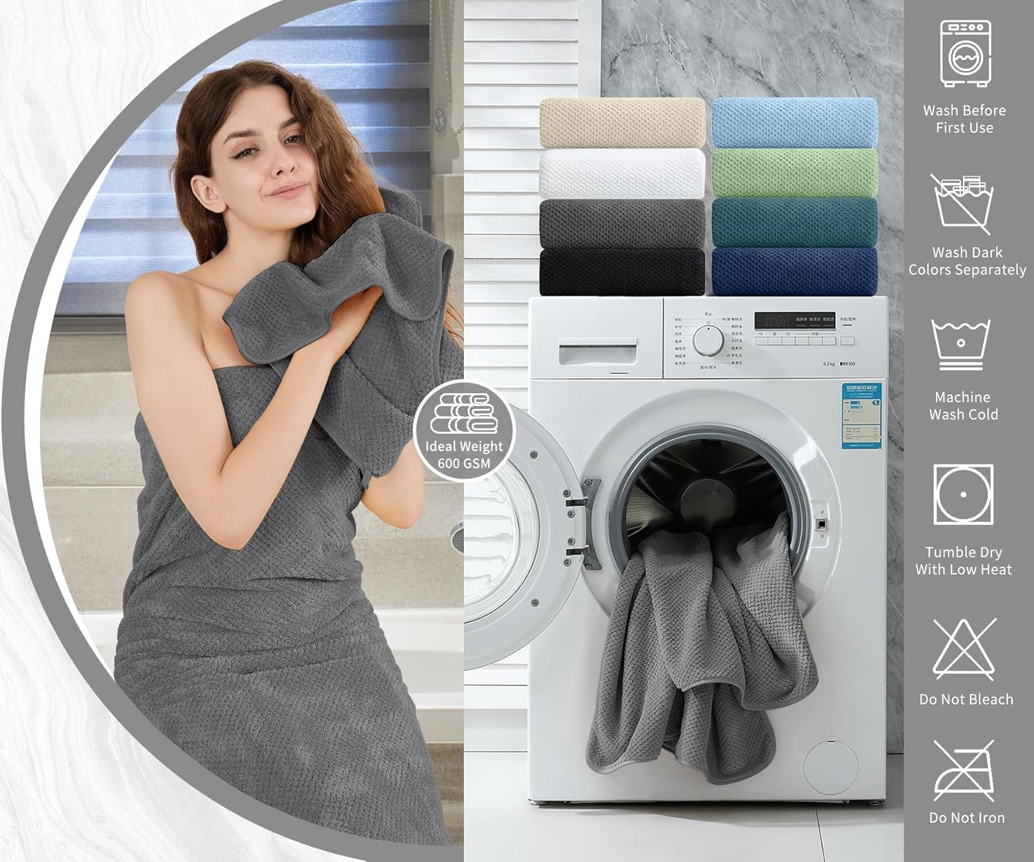Extra Large Bath Towel Set of 4 (35.43"x70.87"),Oversized Bath Sheet Super Soft Highly Absorbent Jumbo Bathroom Towel Set Microfibers Quick Dry Shower Towel for Hotel,Bathroom,Guest,Spa,Gym ( Gray)