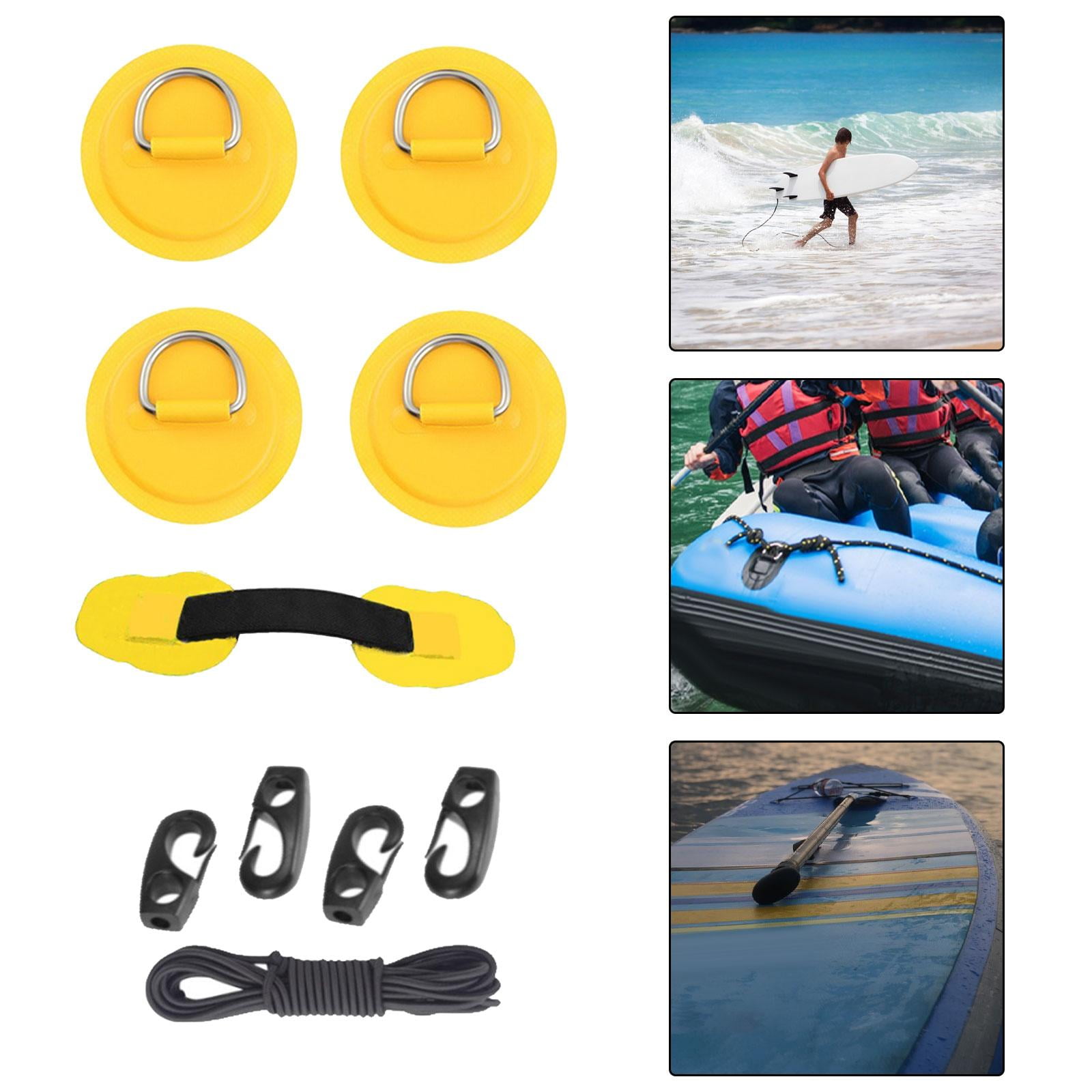 DimyFew D PVC Stainless Steel Durable Multifunctional 2.5M Black Round Bungee Cord Patch Yellow