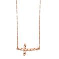 thumbnail image 1 of Collier Croix Torsadée Polie Or Rose 14K 17 Pouces, 1 of 2