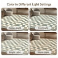 thumbnail image 7 of ODIKA 9'x12' Washable Area Rug Purple Retro Plaid Softly Washed Symmetrical Checkered Layout for Great Room, Indoor Concept, Large Living Room, Low Pile, Flatwoven, 7 of 7