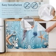 thumbnail image 5 of Blue Coastal Jellyfish Cabinet Curtain 35"Wx35"L,Dustproof Under Sink Skirt with Self Adhesive Tape,Summer Beach Starfish Botanical Cabinet Curtain Cover for Kitchen Sink,Bathroom Vanity,Laundry Room, 5 of 9