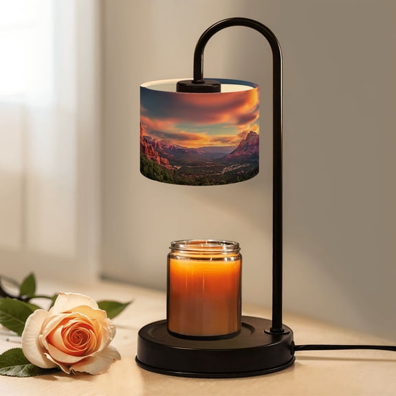 Candle Warmer Lamp with Timer Dimmer Red Rocks Sunset Sedona Candle Lamp Warmer for Jar Candle with 4 Bulbs Gifts for Women House Warming Gifts