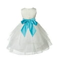 thumbnail image 3 of Ekidsbridal Ivory Tiffany Shimmering Organza Flower Girl Dresses for Toddlers Junior Bridesmaid Beauty Pageant Christening Gown 4613S S, 3 of 3