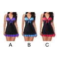 thumbnail image 3 of Maoww Maillot de Bain Femme Robe Dégradée Maillot de Bain Sexy de Plage, Rouge, L, 3 of 7