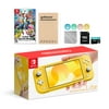 Nintendo Switch Lite Yellow with Super Smash Bros. Ultimate, Mytrix 128GB MicroSD Card and Accessories NS Game Disc Bundle Best Holiday Gift