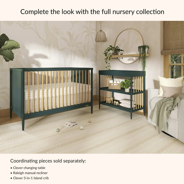 Dream On Me Clover 4-in-1 Convertible Baby Crib with Mattress, Mid-Century Modern Design, Olive Finish - Walmart.com Dream On Me Clover 4-in-1 Convertible Baby Crib with Mattress, Mid-Century Modern Design, Olive Finish - Walmart.com