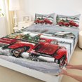 thumbnail image 3 of Homewish Merry Christmas Full Size Sheets,Chic Xmas Gifts Bed Sheets,Tropical Botanical Pine Sheet Sets For Boys Kids,Microfiber Bedroom Decor,4-Piece, 3 of 7