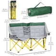 thumbnail image 3 of Outsunny Chaise de Camping Double Siège Causeuse Pliante avec Pochette de Rangement Vert, 3 of 10