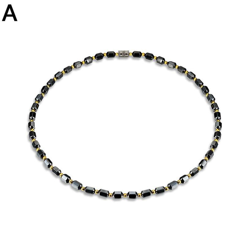 Black beads and Jade beads Magnetic Strand Hematite 20" Necklace HN22JD 