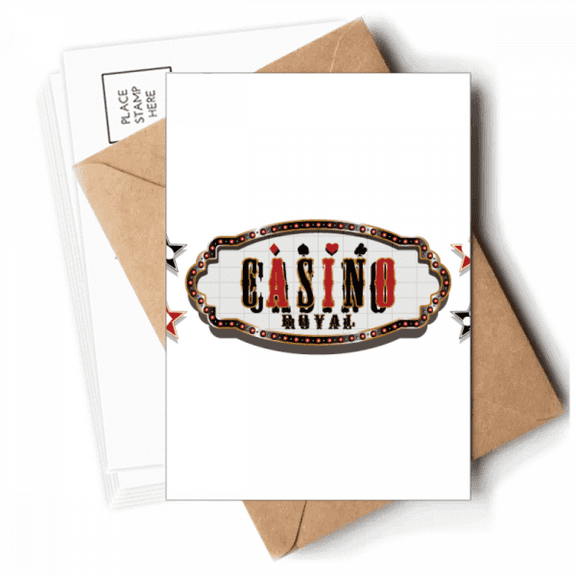 Black Red Casino Signboard Pattern Postcards Envelopes Blank Note Cards Mailing