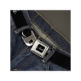 thumbnail image 2 of GM General Motors Belt, Seatbelt Buckle Belt, Impala Script Emblem Black Silver, 32 to 52 Inches, 2 of 2