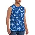 thumbnail image 2 of Bixox Men's Airplanes in the Sky Printed Shirt Sleeveless Fitness Tank Top-Large, 2 of 7