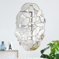 thumbnail image 4 of Accent Collection Silver Decorative Pebble Mirror, 29" Glass Abstract Living Room Home Decor, 4 of 5