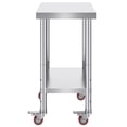 thumbnail image 3 of VEVOR 24"x18" Stainless Steel Work Table (Wheels, Brakes, Shelf), 3 of 12