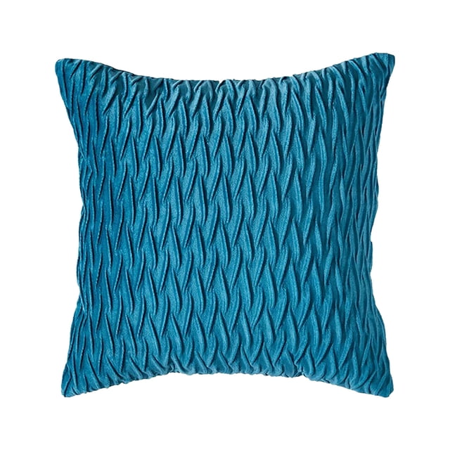 fheaev Solid Color Velvet Pleated Pillowcase Velvet Sofa Cushion Headboard Pillow Office Lumbar Support Waist Protection